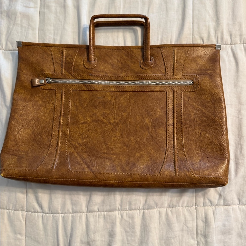 Vintage Escort 1975 Leather American Luggage Works Inc Briefcase Tan 12x11